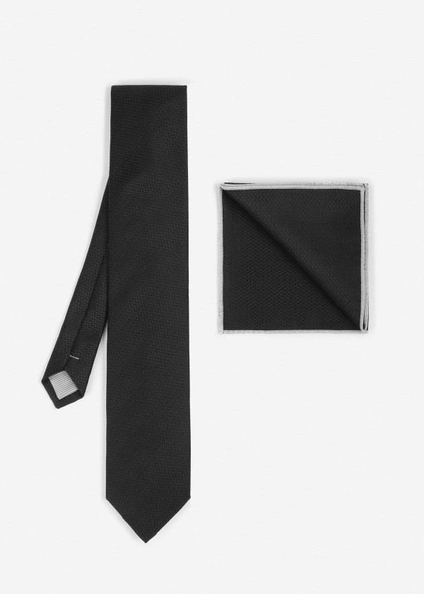 ست کراوات و پوشت 2411216-مشکی