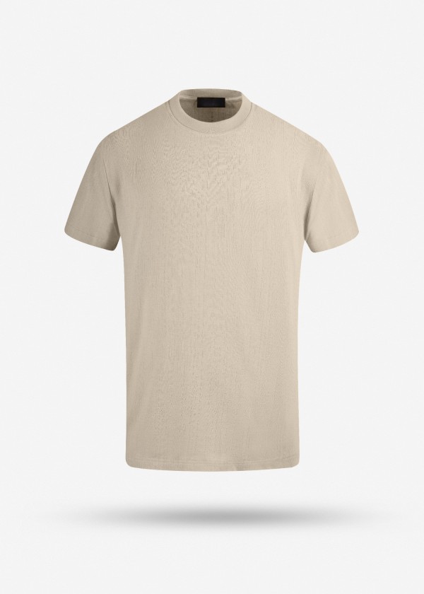 تی شرت آستین کوتاه طرح دار 2320601-کرم