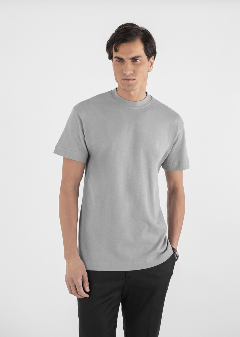 تی شرت یقه گرد مردانه 2310604-طوسی